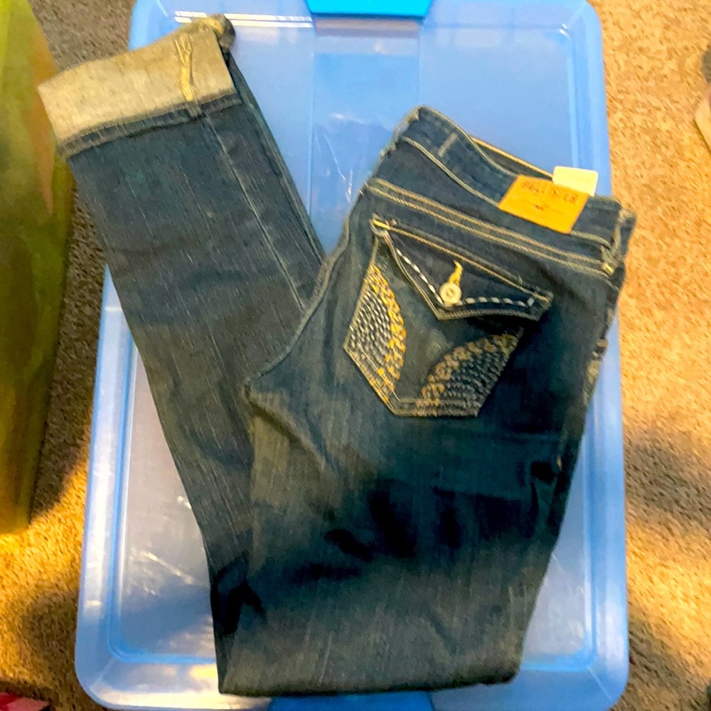 Hollister Dark Blue Women's Jeans with Embroidered Back Pocket